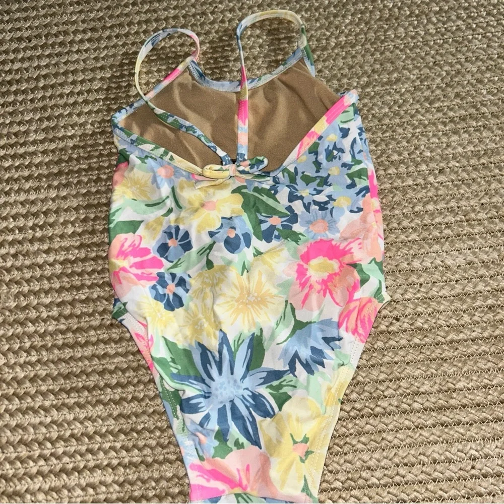 Old Navy Floral Kids Swim One Piece - Pink, Blue, Yellow